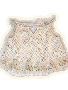 Charlotte Russe Cream Crochet Lace Sleeveless Top